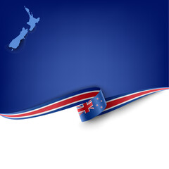 Document with ribbon and map New Zealand template
