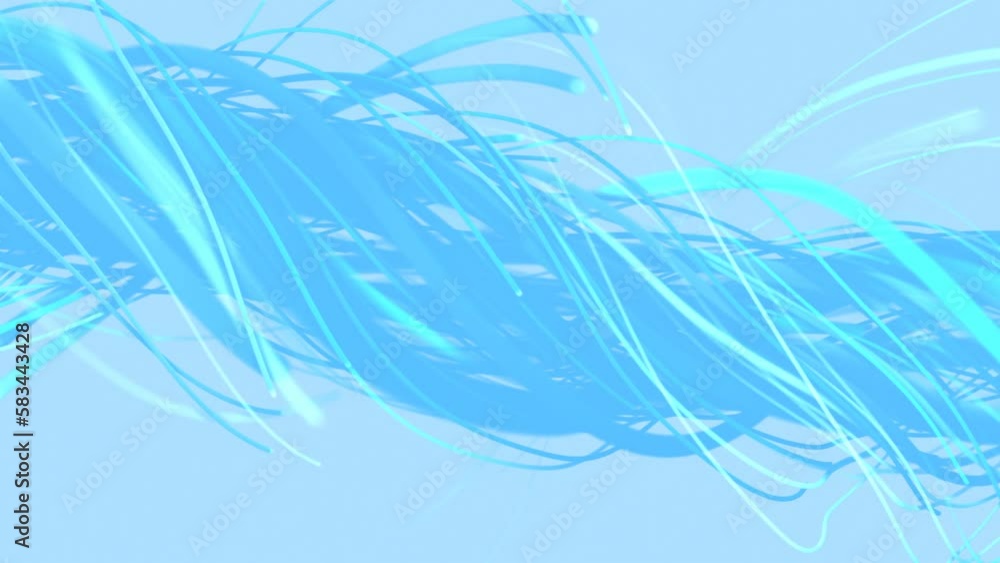 Poster blue animated background, computer screensaver. pattern of randomly plexus rays of light, stripes, l