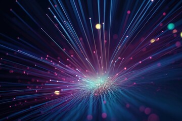 Fototapeta na wymiar Glowing Abstract Fiber Cable with Data - Generative AI Illustration