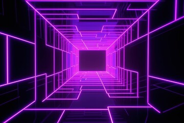 Glowing Through the Night: Exploring the Neon Cyberpunk Tunnel of Tomorrow generative ai illustration