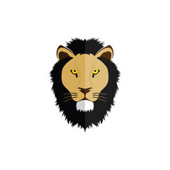 Lion Head Logo. Vector Illustration.