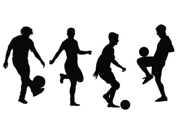 vector football player silhouettes set
