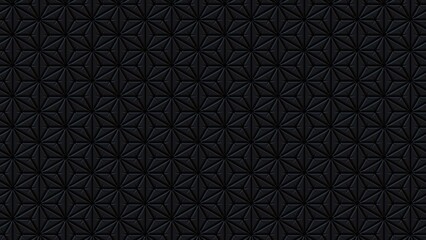 3D Futuristic triangles dark black background Abstract lowpoly geometric grid pattern