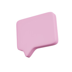 3d rendering, Pink 3d speech bubble isolated on blue background.