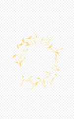 Gold Flower Summer Vector Transparent Background.