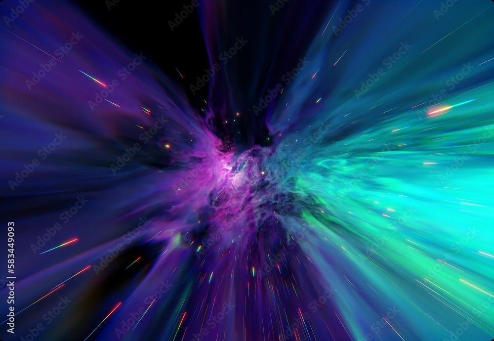 Wall mural nebula abstract fractal background with space