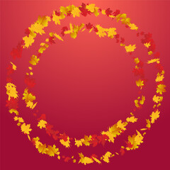 Autumnal Floral Vector Red Background. Shape