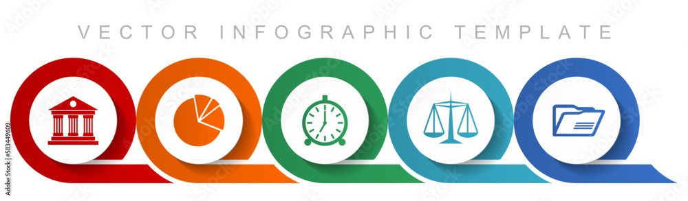 Poster education icon set, miscellaneous icons such as architecture, graph, clock, scales and folder for we