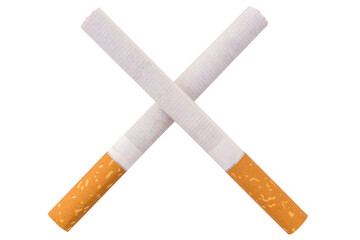 Zwei übereinander liegende Zigaretten zum Thema Rauchen und Gesundheit