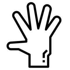 hand line icon style