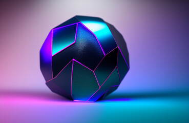 Illustration of a colorful egg on a table created with Generative AI technology