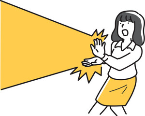 光線を出す女性