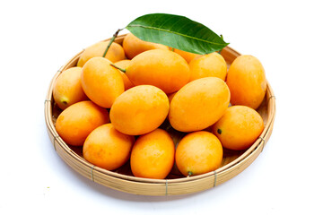 Marian plum fruit isolated on white background