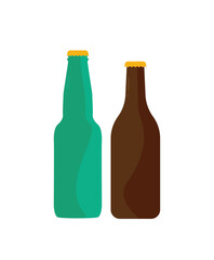 Vector Illustration of beer bottles set in flat style