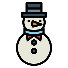 snowman filled outline icon style
