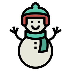 snowman filled outline icon style