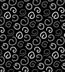 seamless pattern with spirals in black and white