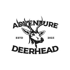 deer head logo icon and vector