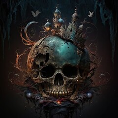 halloween zombie skull
