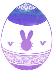 colored silhouette of easter eggs with bunny - rabbit - no background - png - transparent background Isolated from the front. ideal for website, email, presentation, advertisement, picture, poster,