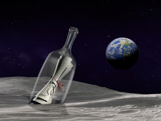 Flaschenpost auf dem Mond - 583458445