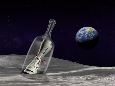 Flaschenpost auf dem Mond