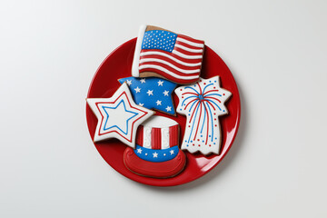 Composition for 4 july, Independence Day of USA, top view