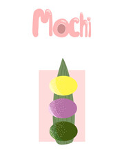 Banner set with Japanese mochi
