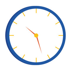 Clock icon in flat style, timer on isolated background.