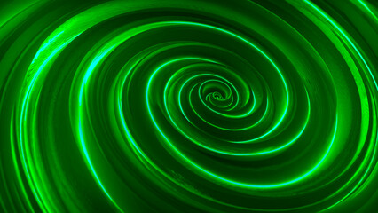 Fiery Energy Vortex. Luminous whirlpool. Abstract digital swirl. Rotating swirling shapes particles. Mesmerising spiral tunnel of crystal fluid. 3D render.