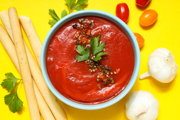Dish made from tomatoes - tasty tomato soup