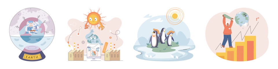 Climate change weather global greenhouse warming risks metaphor concept. Save planet. Compared planet with renewable eco resources consumption global warmings burning alternative. Environment Day