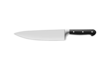 Vector realistic kitchen knife on an isolated transparent background. Knife png. Kitchen appliances png.