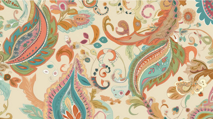 seamless pattern with paisley wallpaper