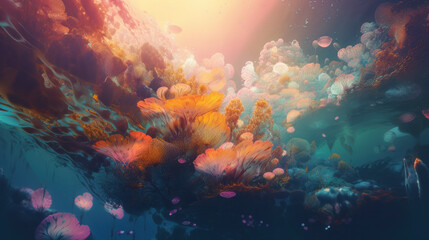 Fototapeta na wymiar underwater abstract background
