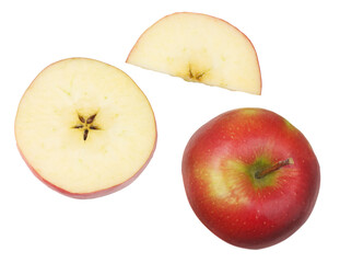 Naklejka na ściany i meble Red apples isolated on the white background, top view