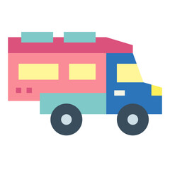 camper van flat icon style