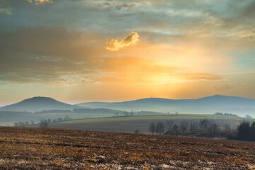 Erzgebirge mit Blick auf Bärenstein, Keilberg und Fichtelberg