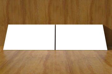 blank white business card in empty wodden room