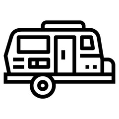 camper van line icon style