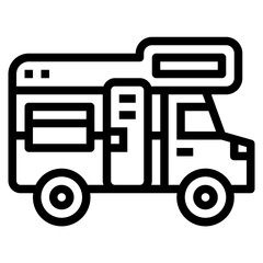 camper van line icon style