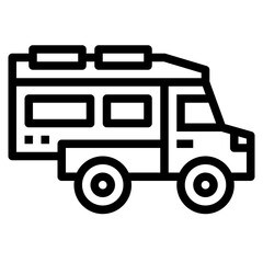camper van line icon style