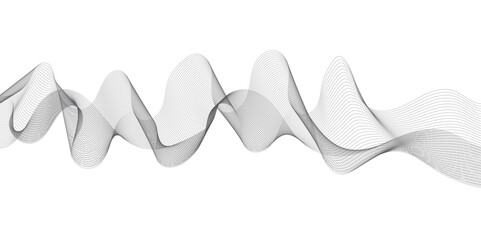 Abstract grey smooth element swoosh speed wave modern stream background. Abstract wave line for banner, wallpaper background with wave design. Vector illustration