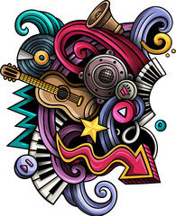Music detailed cartoon illustration