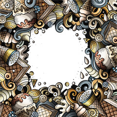Ice Cream detailed cartoon border illustration