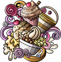 Ice Cream detailed cartoon illustration