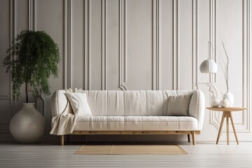 for a prototype, a white sofa in the living room. Generative AI