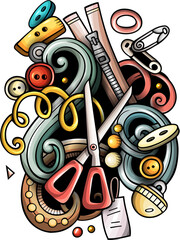 Obraz premium Handmade detailed cartoon illustration