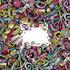 Handmade detailed cartoon border illustration