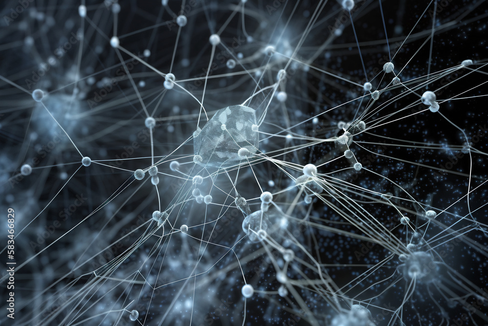 Poster neural networks abstract concept visualization, ai generative image